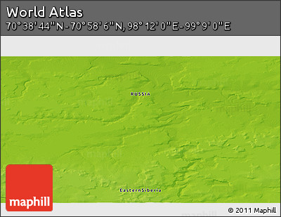 Physical 3D Map of the Area around 70° 48' 25" N, 98° 40' 30" E