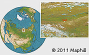 Satellite Location Map of the area around 70° 48' 25" N, 99° 31' 30" E