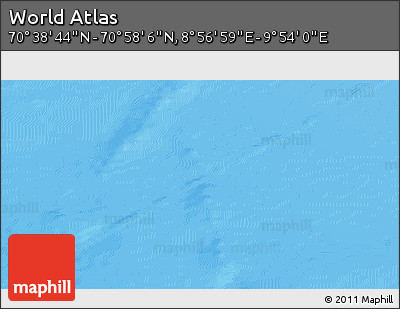 Physical 3D Map of the Area around 70° 48' 25" N, 9° 25' 30" E