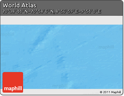 Physical 3D Map of the Area around 70° 48' 25" N, 9° 25' 30" E