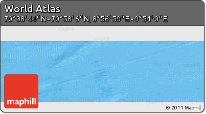 Physical Panoramic Map of the Area around 70° 48' 25" N, 9° 25' 30" E