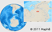 Shaded Relief Location Map of the area around 70° 1' 49" S, 65° 22' 30" W