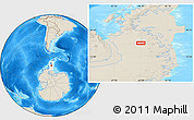Shaded Relief Location Map of the area around 70° 19' 23" S, 64° 31' 30" W