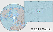 Gray Location Map of the area around 71° 5' 42" N, 0° 4' 30" E, hill shading