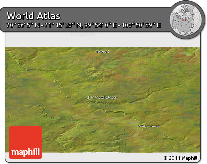 Satellite 3D Map of the Area around 71° 5' 42" N, 100° 22' 30" E