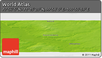 Physical Panoramic Map of the Area around 71° 5' 42" N, 100° 22' 30" E
