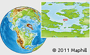 Physical Location Map of the area around 71° 5' 42" N, 100° 13' 29" W