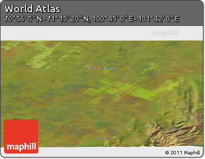 Satellite 3D Map of the Area around 71° 5' 42" N, 101° 13' 29" E