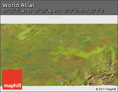 Satellite 3D Map of the Area around 71° 5' 42" N, 101° 13' 29" E