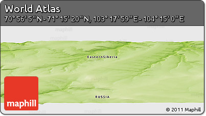 Physical Panoramic Map of the Area around 71° 5' 42" N, 103° 46' 30" E
