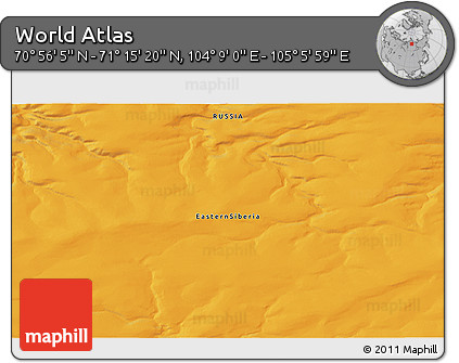 Political 3D Map of the Area around 71° 5' 42" N, 104° 37' 30" E