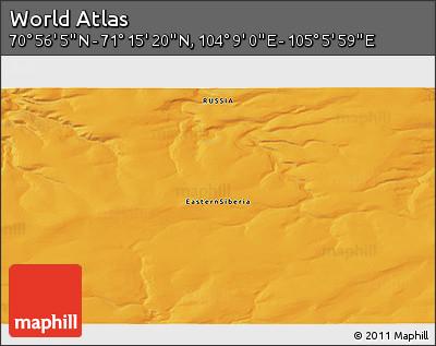 Political 3D Map of the Area around 71° 5' 42" N, 104° 37' 30" E
