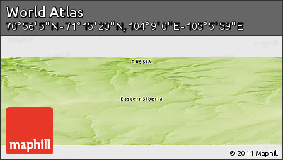 Physical Panoramic Map of the Area around 71° 5' 42" N, 104° 37' 30" E