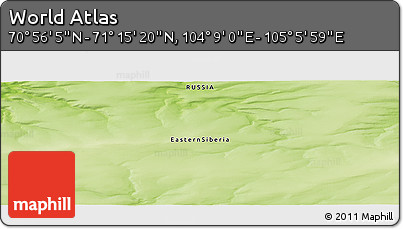 Physical Panoramic Map of the Area around 71° 5' 42" N, 104° 37' 30" E