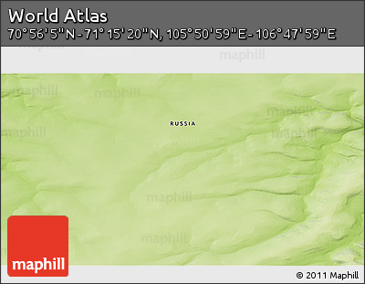 Physical 3D Map of the Area around 71° 5' 42" N, 106° 19' 29" E