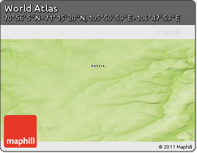 Physical 3D Map of the Area around 71° 5' 42" N, 106° 19' 29" E