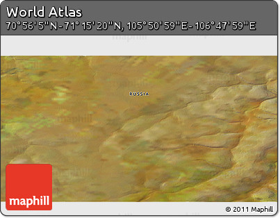 Satellite 3D Map of the Area around 71° 5' 42" N, 106° 19' 29" E