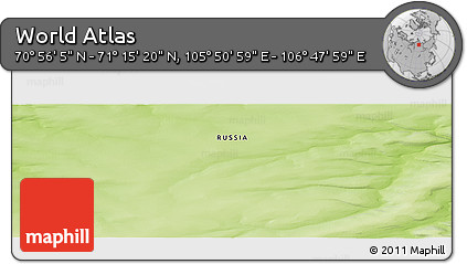 Physical Panoramic Map of the Area around 71° 5' 42" N, 106° 19' 29" E