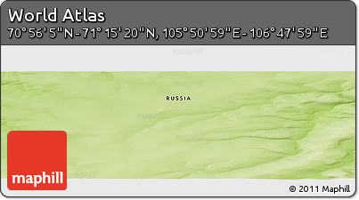 Physical Panoramic Map of the Area around 71° 5' 42" N, 106° 19' 29" E
