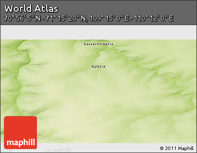 Physical 3D Map of the Area around 71° 5' 42" N, 109° 43' 29" E