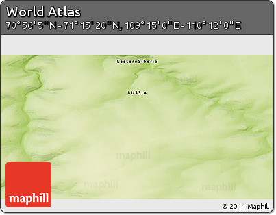 Physical 3D Map of the Area around 71° 5' 42" N, 109° 43' 29" E