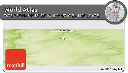 Physical Panoramic Map of the Area around 71° 5' 42" N, 109° 43' 29" E
