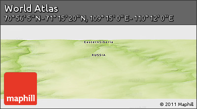 Physical Panoramic Map of the Area around 71° 5' 42" N, 109° 43' 29" E
