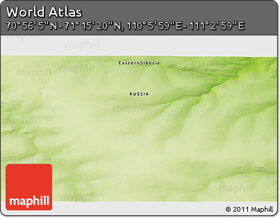 Physical 3D Map of the Area around 71° 5' 42" N, 110° 34' 29" E