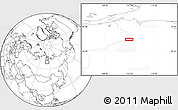 Blank Location Map of the area around 71° 5' 42" N, 112° 16' 30" E