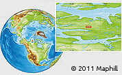 Physical Location Map of the area around 71° 5' 42" N, 112° 7' 30" W