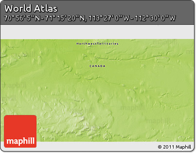 Physical 3D Map of the Area around 71° 5' 42" N, 112° 58' 29" W