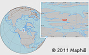 Gray Location Map of the area around 71° 5' 42" N, 112° 58' 29" W, hill shading