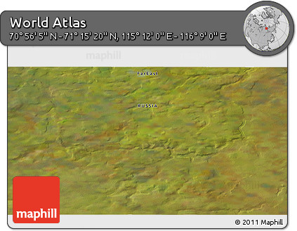Satellite 3D Map of the Area around 71° 5' 42" N, 115° 40' 30" E