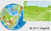 Physical Location Map of the area around 71° 5' 42" N, 118° 13' 29" E