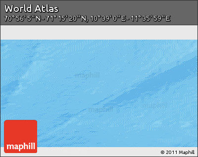 Shaded Relief 3D Map of the Area around 71° 5' 42" N, 11° 7' 30" E