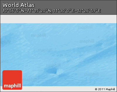 Physical 3D Map of the Area around 71° 5' 42" N, 11° 58' 29" E