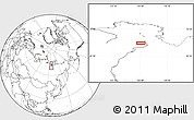 Blank Location Map of the area around 71° 5' 42" N, 126° 43' 29" E