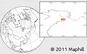 Blank Location Map of the area around 71° 5' 42" N, 127° 34' 30" E
