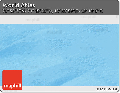 Physical 3D Map of the Area around 71° 5' 42" N, 12° 49' 29" E