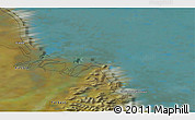 Satellite 3D Map of the area around 71° 5' 42" N, 130° 7' 30" E