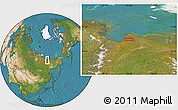 Satellite Location Map of the area around 71° 5' 42" N, 132° 40' 30" E