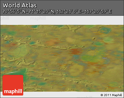 Satellite 3D Map of the Area around 71° 5' 42" N, 142° 52' 30" E