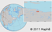 Gray Location Map of the area around 71° 5' 42" N, 149° 40' 30" E