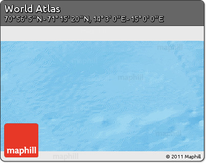 Physical 3D Map of the Area around 71° 5' 42" N, 14° 31' 30" E