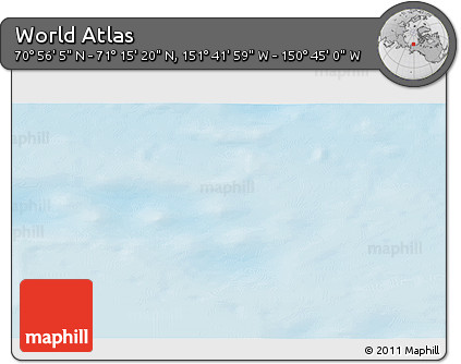Shaded Relief 3D Map of the Area around 71° 5' 42" N, 151° 13' 29" W