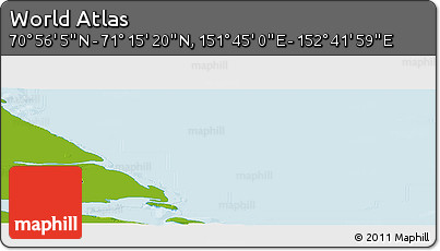 Physical Panoramic Map of the Area around 71° 5' 42" N, 152° 13' 29" E