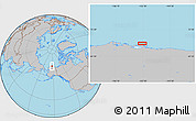Gray Location Map of the area around 71° 5' 42" N, 152° 55' 30" W