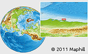 Physical Location Map of the area around 71° 5' 42" N, 152° 55' 30" W