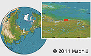 Satellite Location Map of the area around 71° 5' 42" N, 155° 37' 30" E