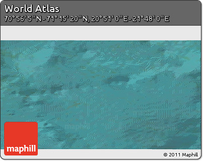 Satellite 3D Map of the Area around 71° 5' 42" N, 21° 19' 30" E